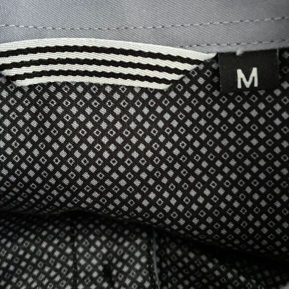 Mens Microfiber Black/White Dot Print Long Sleeve Button Down Shirt Size Medium - Picture 9 of 10